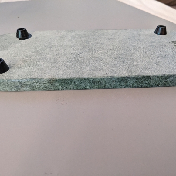 NATURAL STONE Jade Colored Oval Footed Display trivet tray Italian tile - Picture 4 of 8